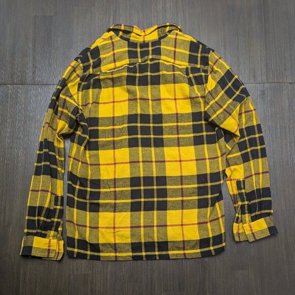 Ralph Lauren Polo | Men's Small Flannel Yellow/Black Plaid Shirt - Picture 3 of 4
